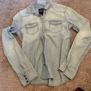 American eagle denim shirt button up size S